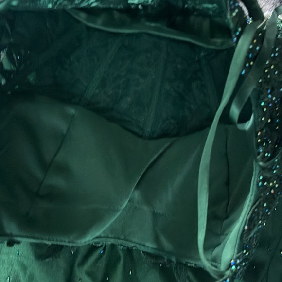 Stacees// New w/ Tag! Wedding prom winterball Dress Size 4 dark green sparkle - Picture 12 of 12